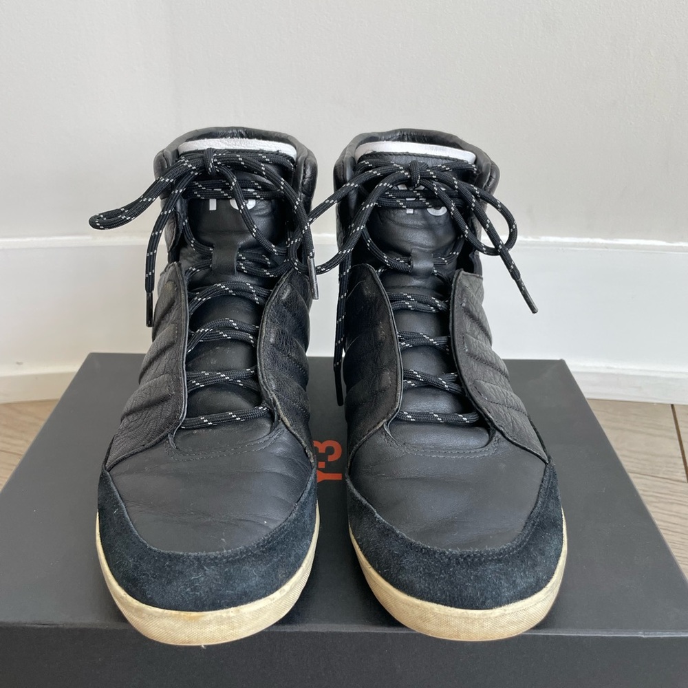 Adidas Y-3 Yohji Yamamoto Honja High Black Leather Sneakers 8.5
